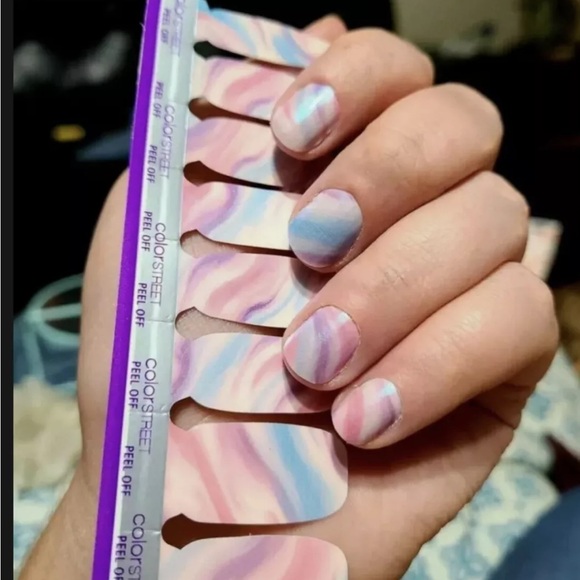 *Retired* Color Street: Cotton Candy Swirl | Pastel Pink Blue Duochrome Spring - Picture 7 of 14